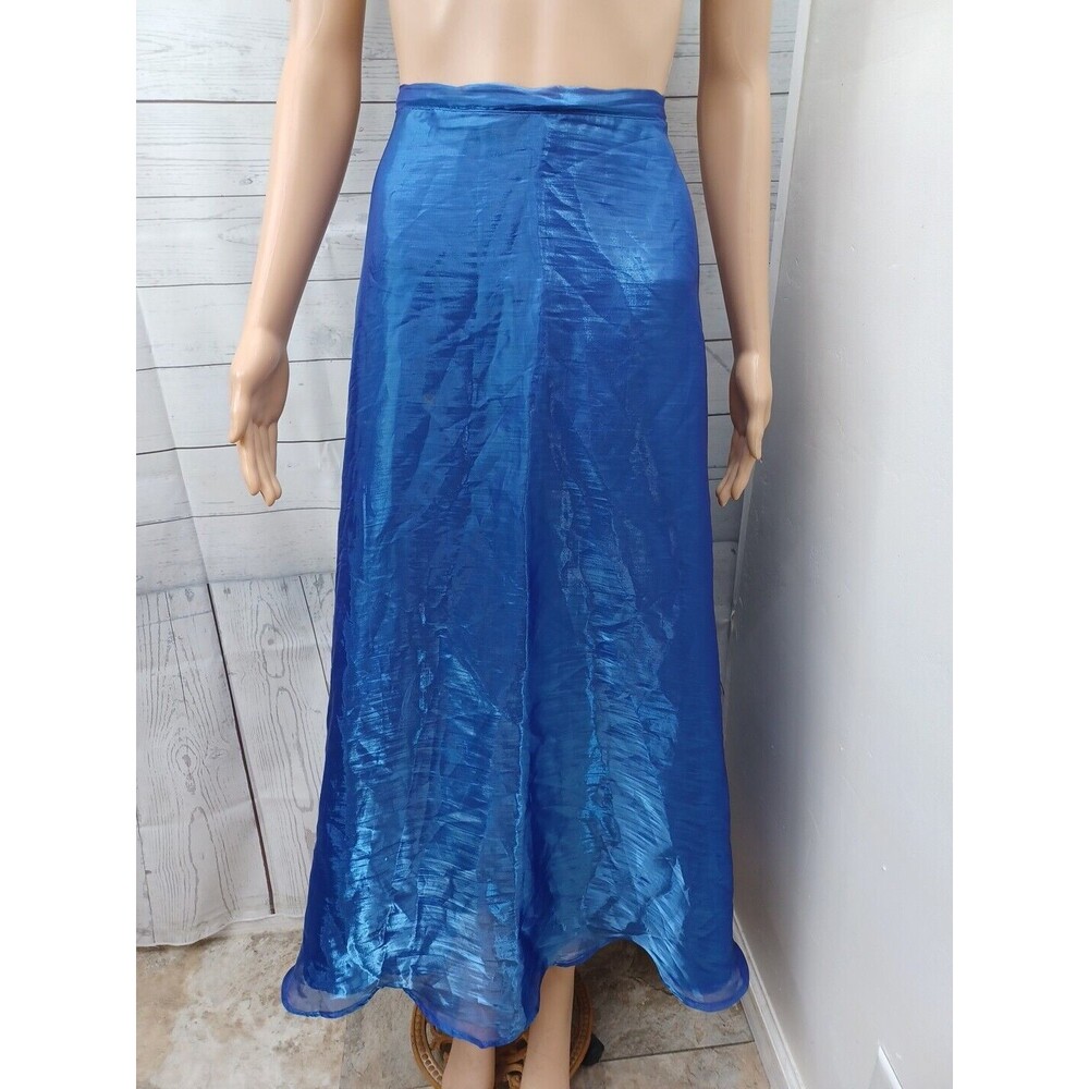 Vtg Organza Maxi Skirt Iridescent Blue Purple USA Made 3XL